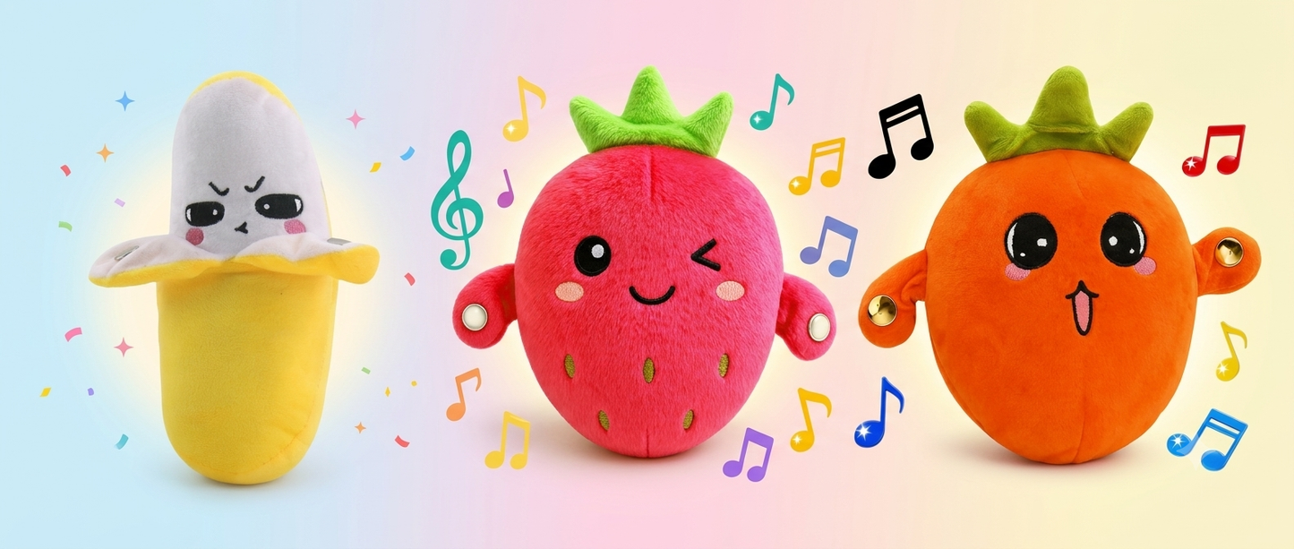 Interactive Sensory Fruit Piano Plush with Fun Sounds and Melodies with 6 Months Warranty!