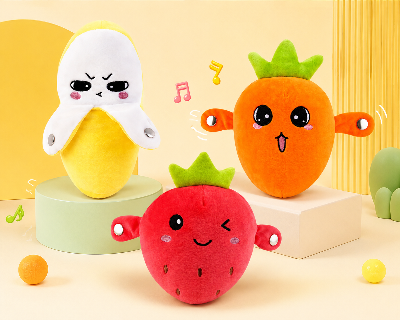Interactive Sensory Fruit Piano Plush with Fun Sounds and Melodies with 6 Months Warranty!