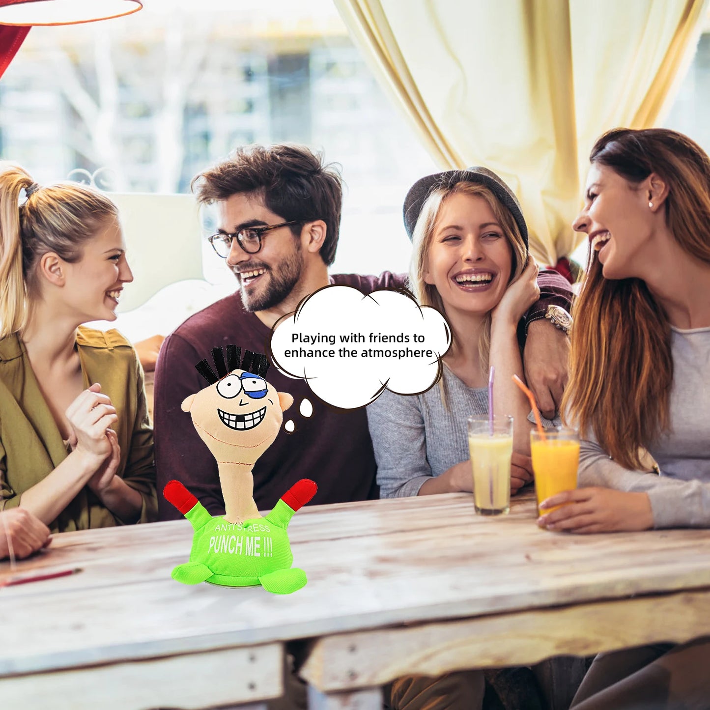 Stress Relief Toys, Desktop Punching Me Doll, Anti Stress Plush Screaming Doll, Comfortable Touching Me Decompress Toys