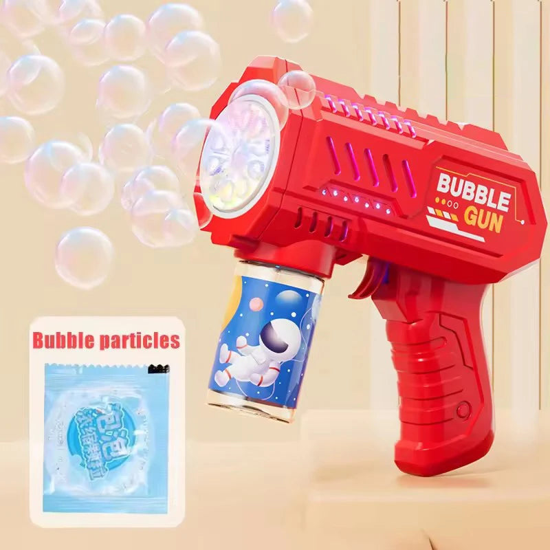 Fully Automatic Bubble Gun Rocket Bubbles Machine Automatic Blower with Bubble Liquid Toy for Kids Beach Outdoor Bubble Gifts