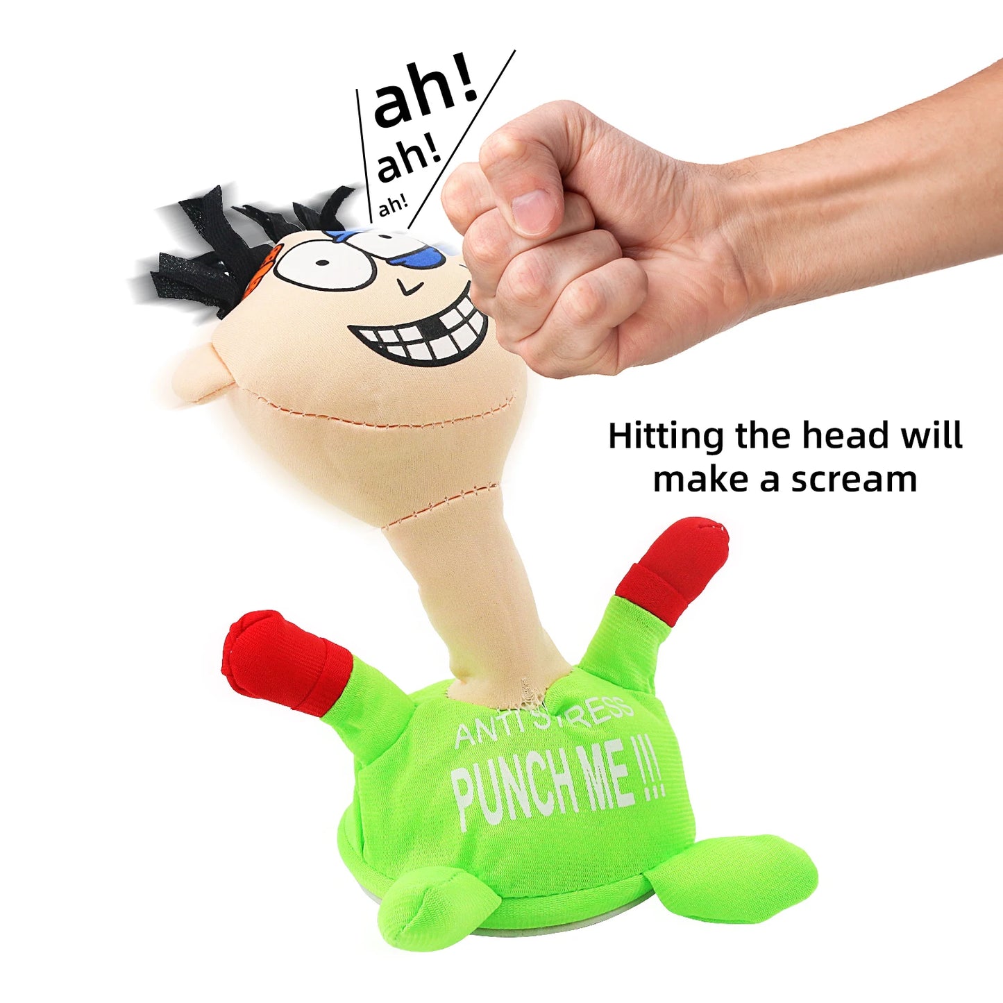 Stress Relief Toys, Desktop Punching Me Doll, Anti Stress Plush Screaming Doll, Comfortable Touching Me Decompress Toys